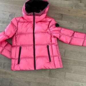 Women Moose Knuckles down Pink Puffer Jacket